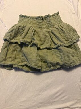 Cat & Jack Olive Tiered Ruffle Skort